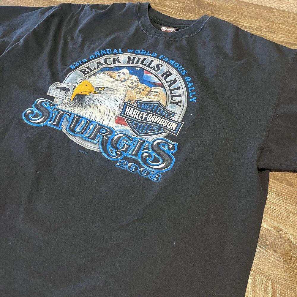 Vintage Harley Davidson Sturgis T-Shirt Men's 2XL 2003 Black Hills Rally USA